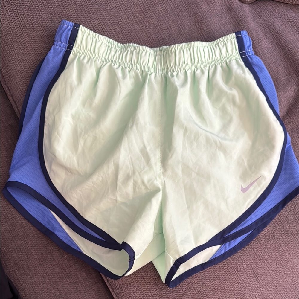 Nike Green and Blue Athletic Shorts Lightweight Design
